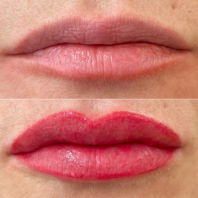 Permanent make up Lippen vorher nachher