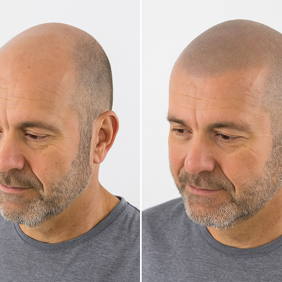 Haarpigmentierung nach der dritten Sitzung