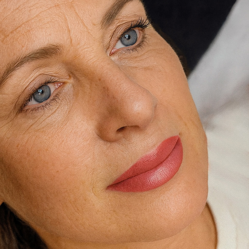 Permanent Lippen nachher, volle Lippen und Konturen